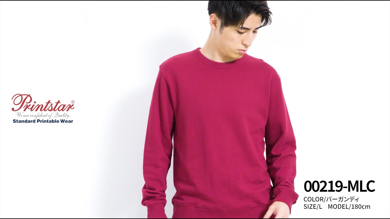 00219-MLC　8.4オンス クルーネックライトトレーナー　[ Printstar ]