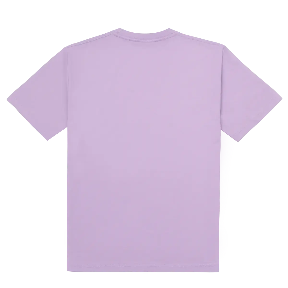 ARRIVE GUIDE AG18000頂級精梳棉T恤 ArriveGuide AG18000 薰衣草色短袖 T 恤背面平拍,展示平整寬闊的背部面料與領口後方緊密的壓線工藝。